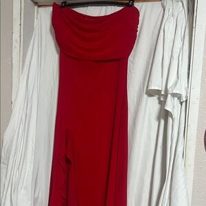 Elegant Red Off-Shoulder Dress